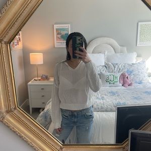 SEEK the label crochet hooded sweater